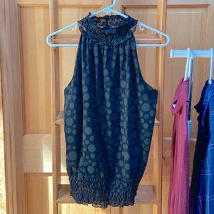 Ruffle Neck Halter Blouse